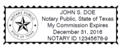 Texas State of Texas notary seal