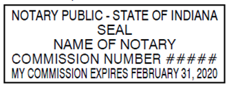 State of Indiana notary seal
