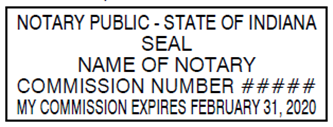 Indiana State of Indiana notary seal